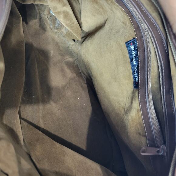 Leather Messenger Bag Vintage Brown Patchwork Pieced Shoulder Crossbody Slouchy - Picture 9 of 16